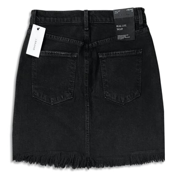 New J Brand Women's Black Jules High Rise Frayed Hem Mini Skirt - Picture 7 of 9